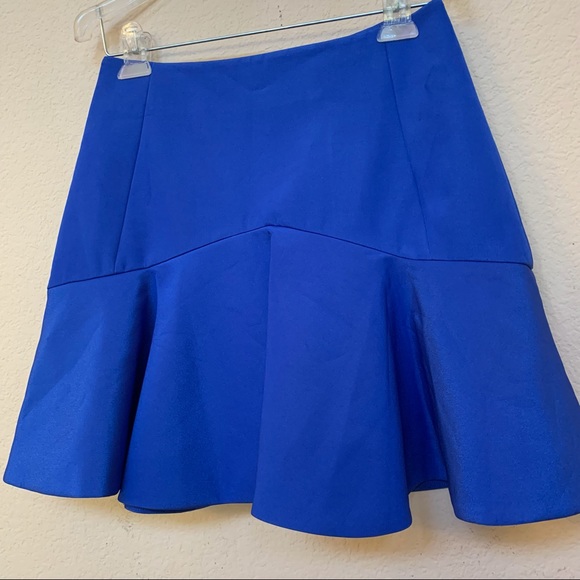 Finders Keepers Blue Ruffle Hem Skirt - Picture 2 of 7